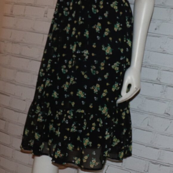 🌼 No Boundaries Floral Midi Dress · Black & Yellow · Size XS - Picture 5 of 7